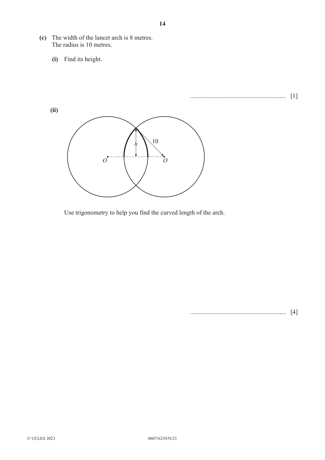 Cambridge IGCSE Mathematics - International 0607 2023 Oct/Nov Paper 6 · Variant 2 question paper, page 14 of 16