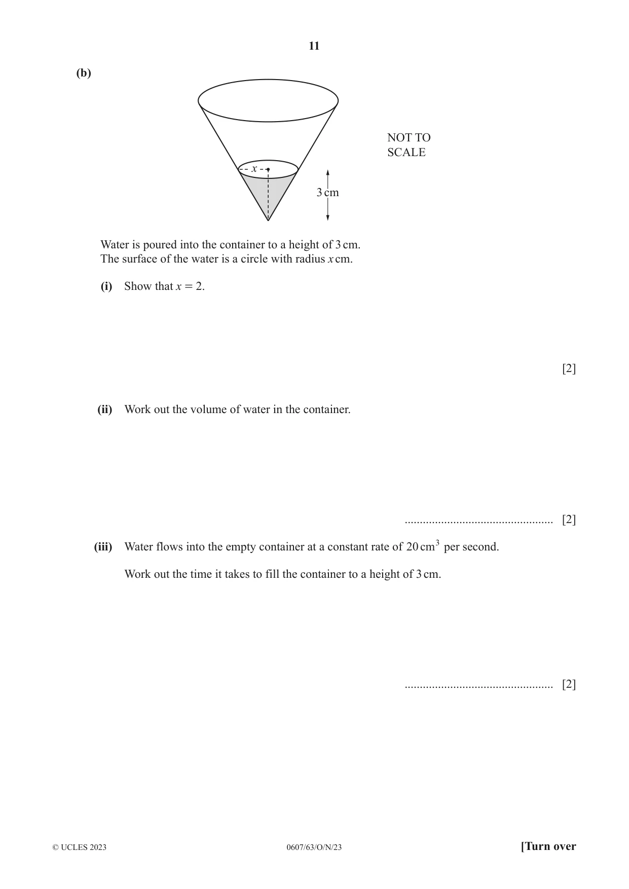 Cambridge IGCSE Mathematics - International 0607 2023 Oct/Nov Paper 6 · Variant 3 question paper, page 11 of 16