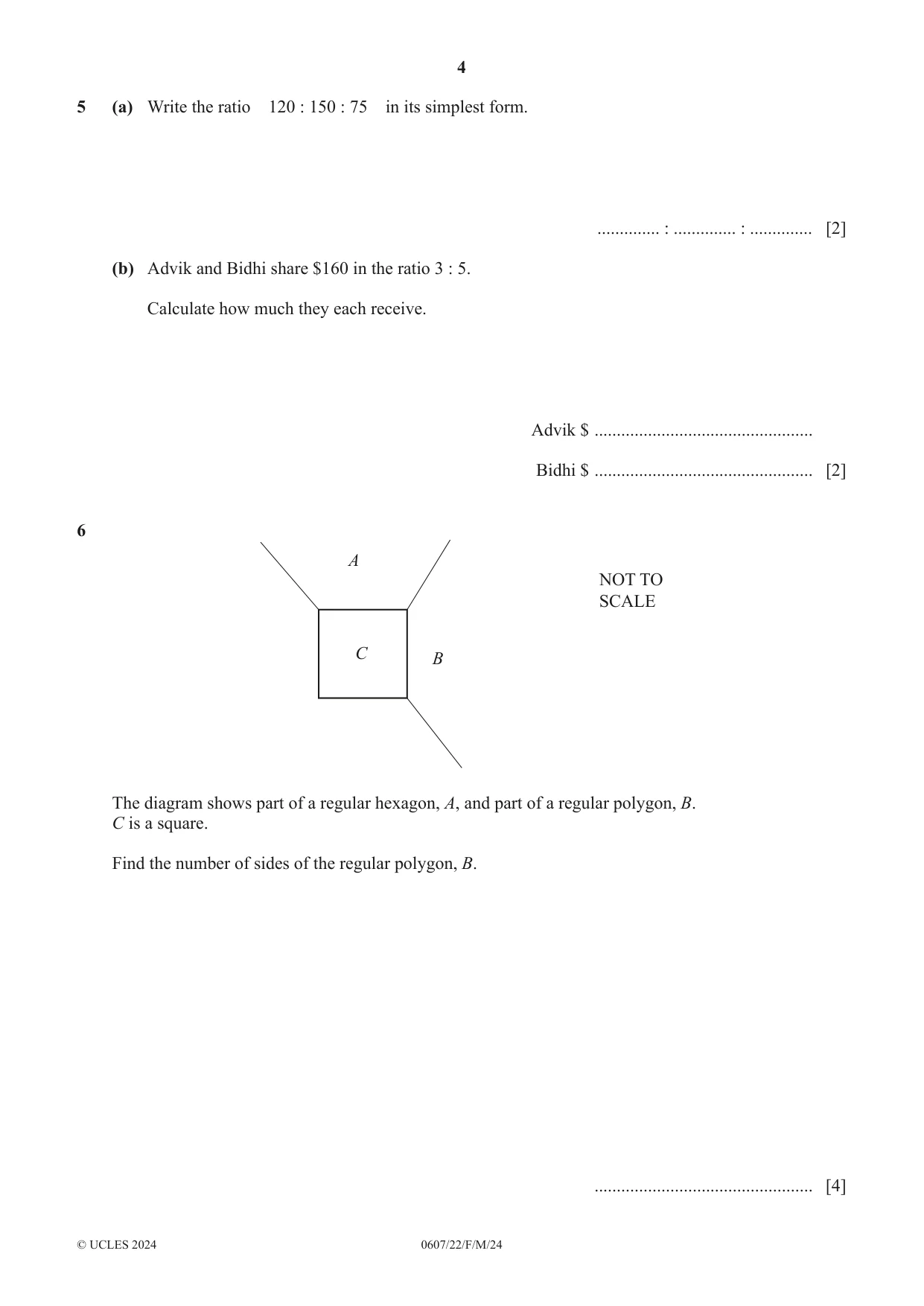 Cambridge IGCSE Mathematics - International 0607 2024 Feb/March Paper 2 · Variant 2 question paper, page 4 of 8