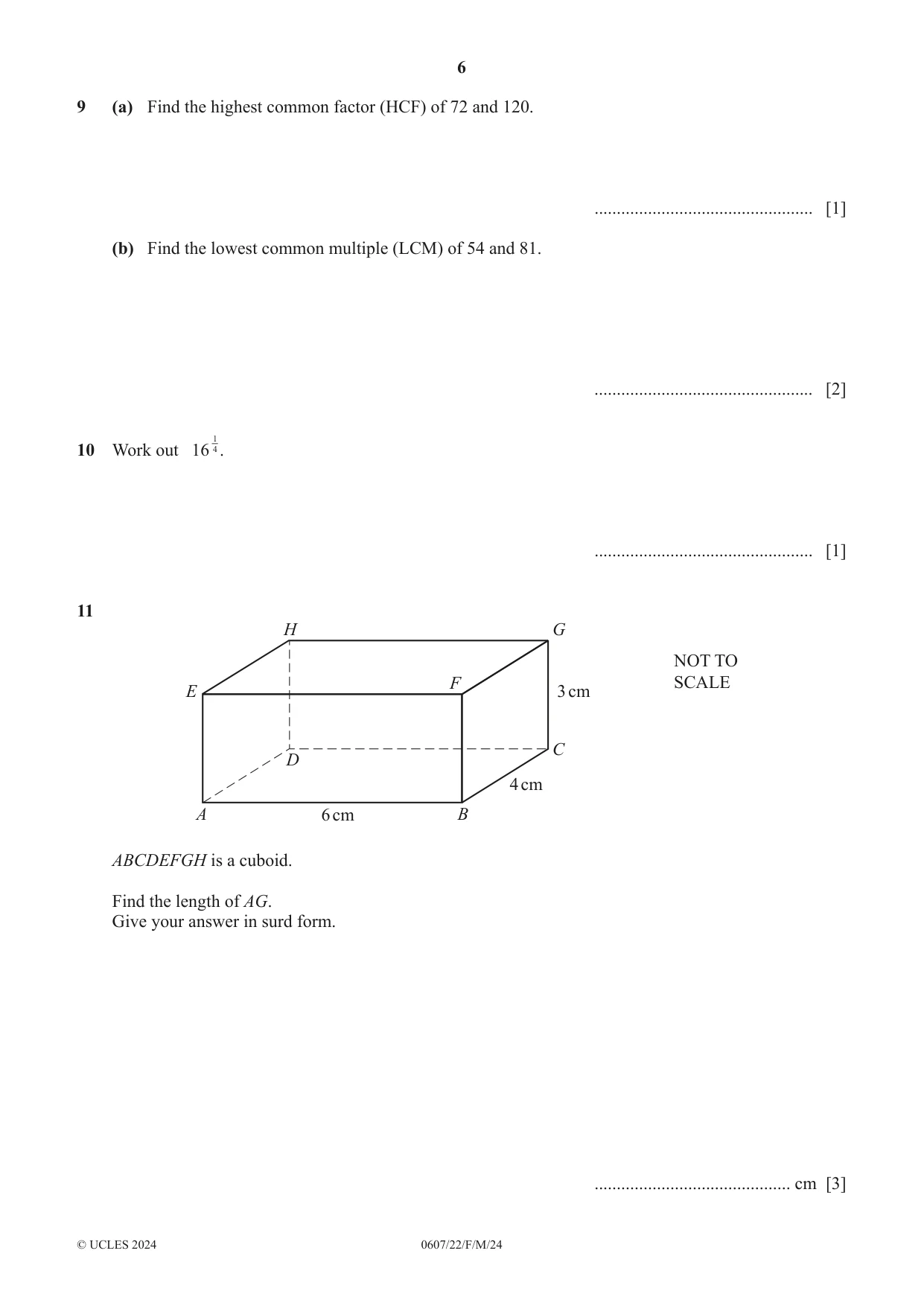 Cambridge IGCSE Mathematics - International 0607 2024 Feb/March Paper 2 · Variant 2 question paper, page 6 of 8