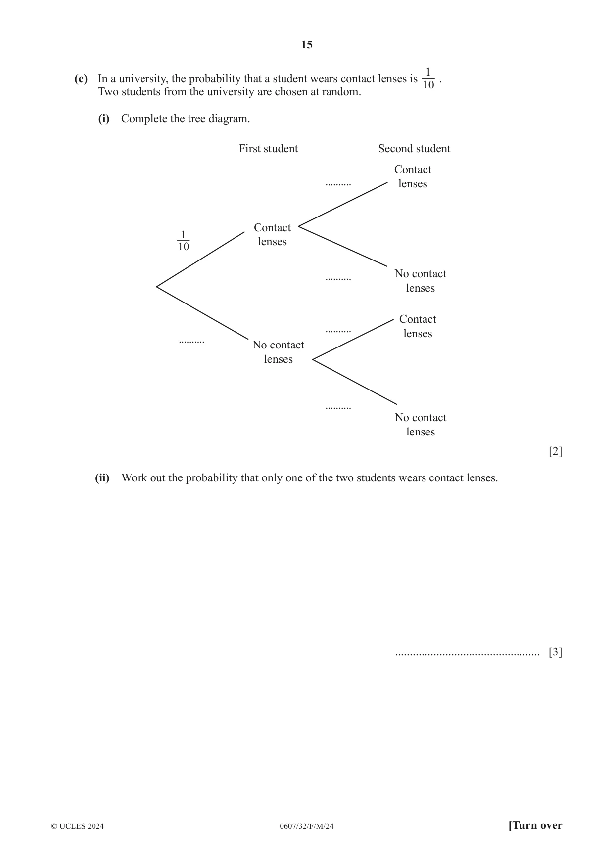 Cambridge IGCSE Mathematics - International 0607 2024 Feb/March Paper 3 · Variant 2 question paper, page 15 of 20