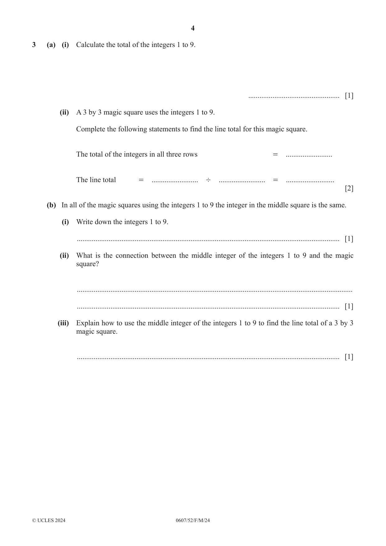 Cambridge IGCSE Mathematics - International 0607 2024 Feb/March Paper 5 · Variant 2 question paper, page 4 of 8
