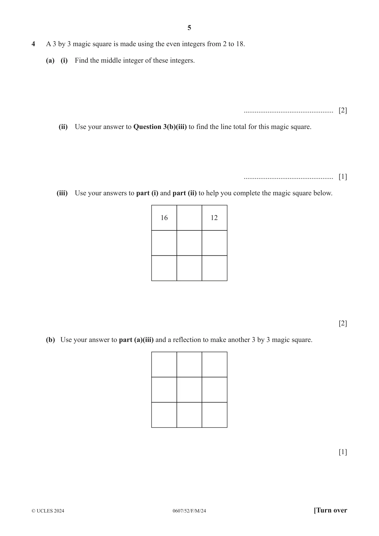 Cambridge IGCSE Mathematics - International 0607 2024 Feb/March Paper 5 · Variant 2 question paper, page 5 of 8