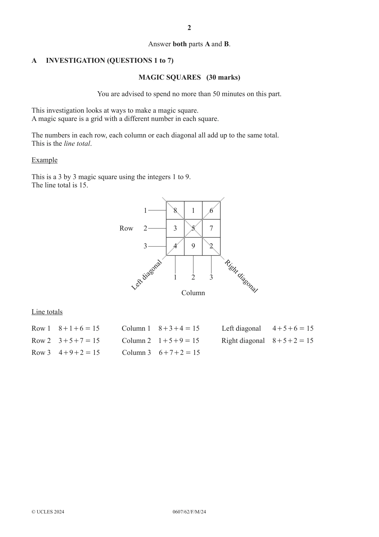 Cambridge IGCSE Mathematics - International 0607 2024 Feb/March Paper 6 · Variant 2 question paper, page 2 of 16