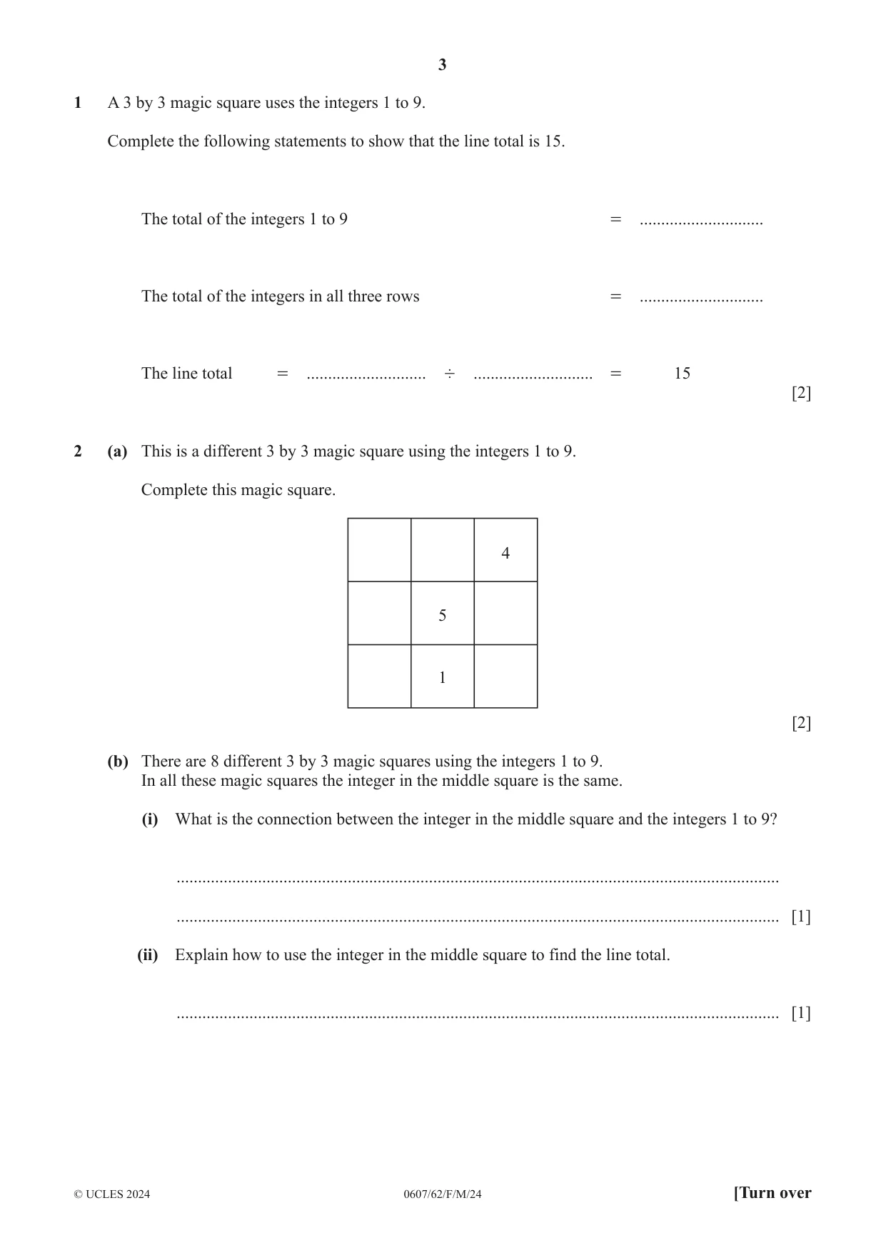 Cambridge IGCSE Mathematics - International 0607 2024 Feb/March Paper 6 · Variant 2 question paper, page 3 of 16