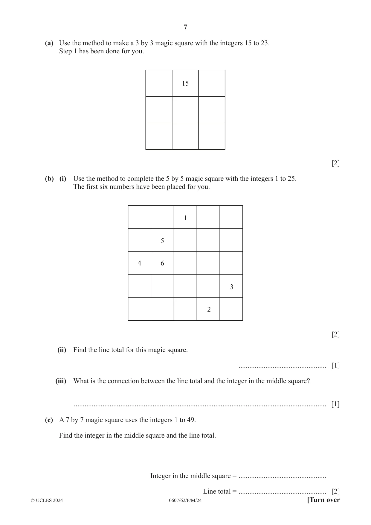 Cambridge IGCSE Mathematics - International 0607 2024 Feb/March Paper 6 · Variant 2 question paper, page 7 of 16