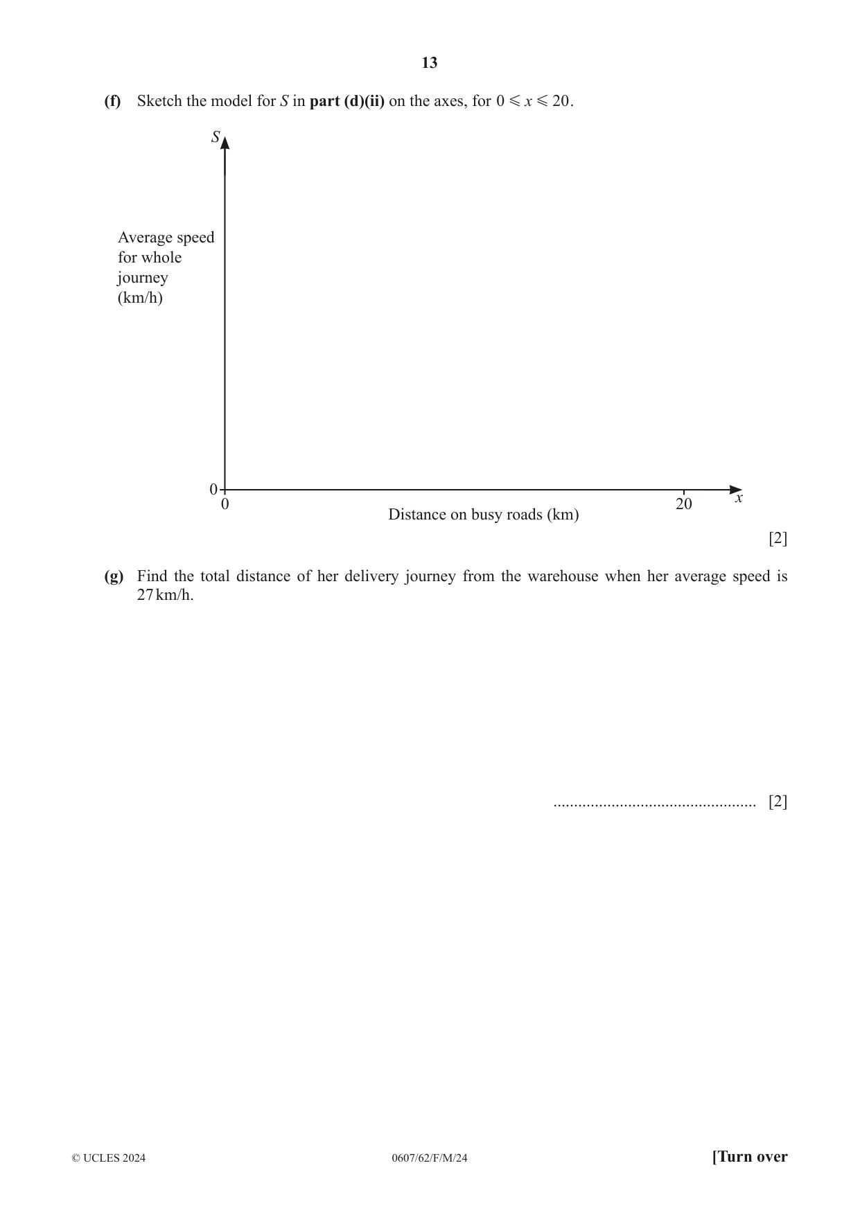 Cambridge IGCSE Mathematics - International 0607 2024 Feb/March Paper 6 · Variant 2 question paper, page 13 of 16