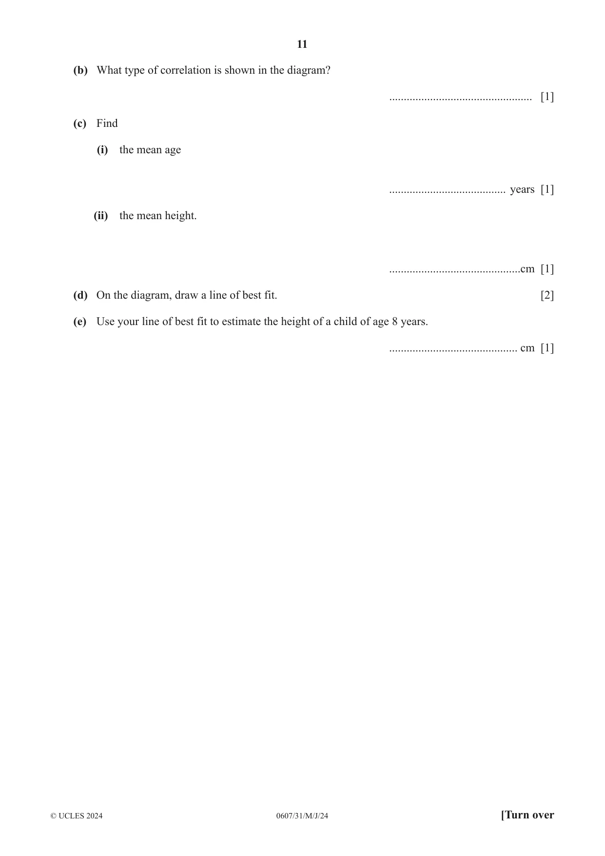 Cambridge IGCSE Mathematics - International 0607 2024 May/June Paper 3 · Variant 1 question paper, page 11 of 20