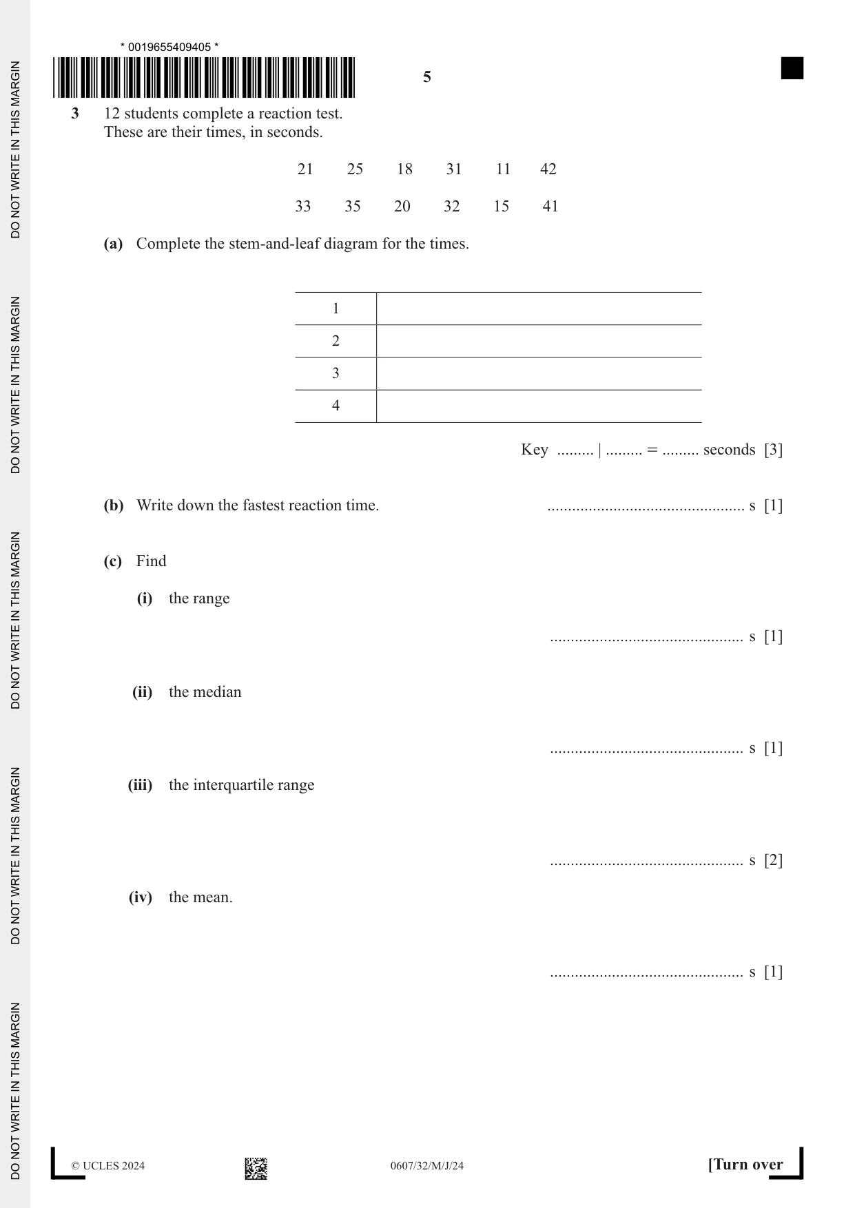Cambridge IGCSE Mathematics - International 0607 2024 May/June Paper 3 · Variant 2 question paper, page 5 of 16