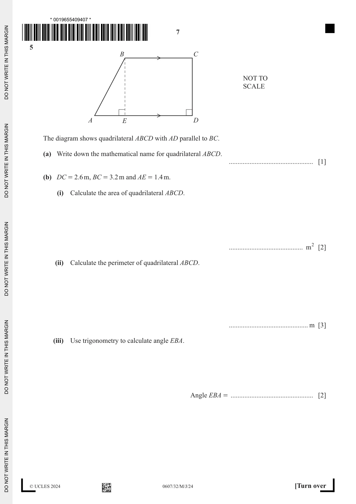 Cambridge IGCSE Mathematics - International 0607 2024 May/June Paper 3 · Variant 2 question paper, page 7 of 16