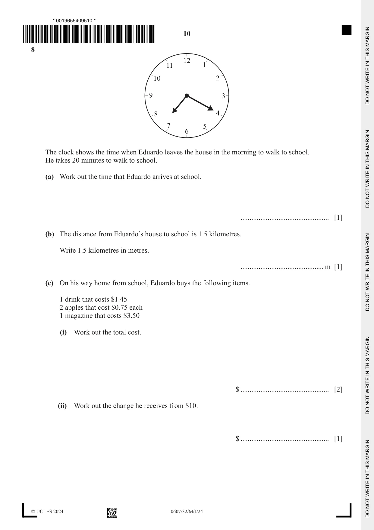 Cambridge IGCSE Mathematics - International 0607 2024 May/June Paper 3 · Variant 2 question paper, page 10 of 16