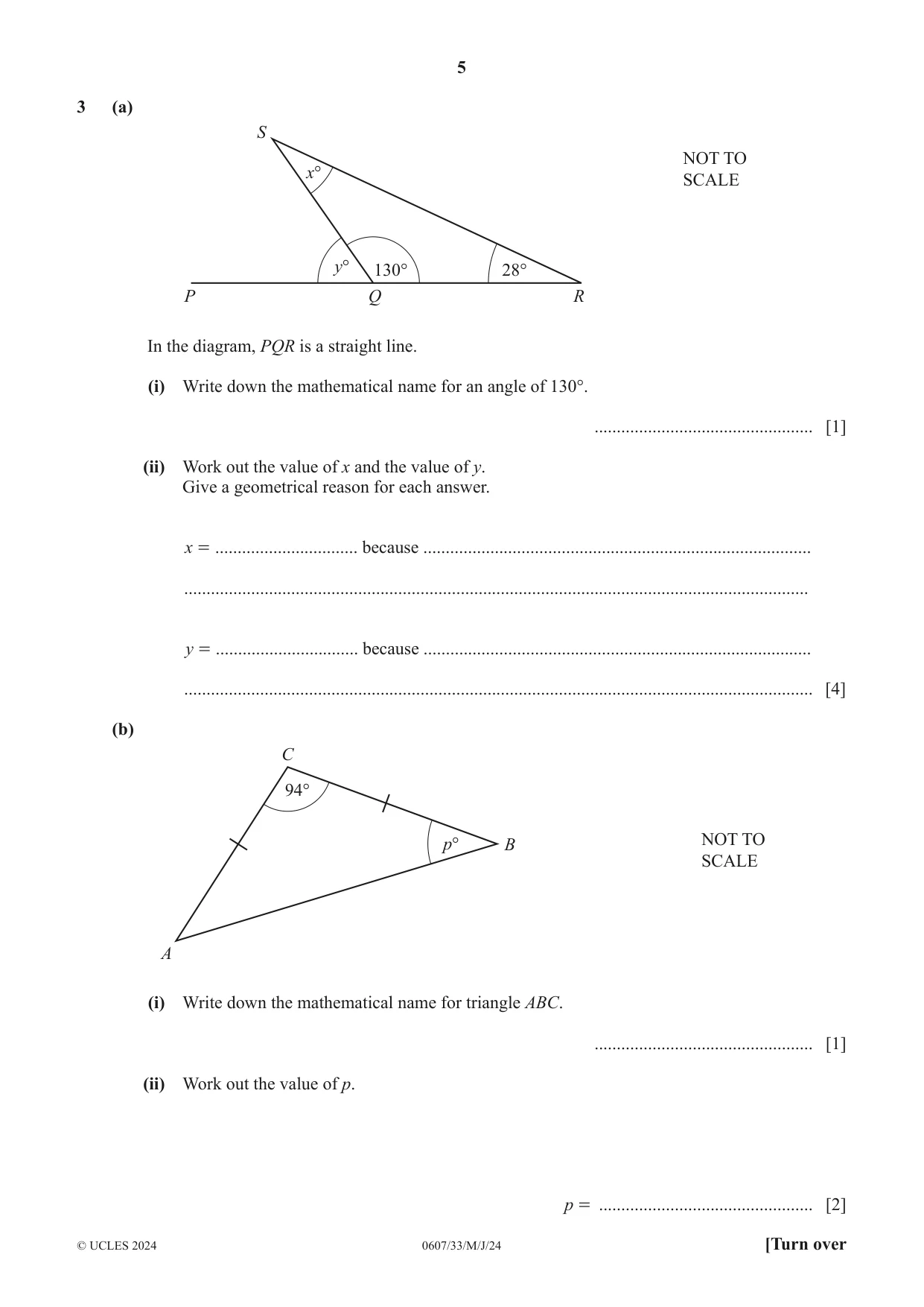 Cambridge IGCSE Mathematics - International 0607 2024 May/June Paper 3 · Variant 3 question paper, page 5 of 20