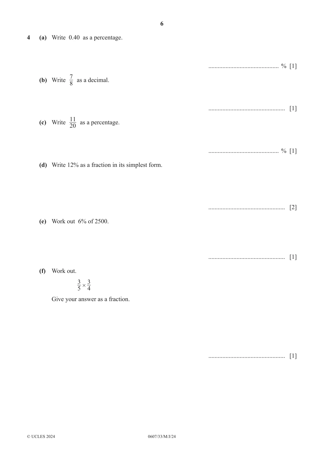 Cambridge IGCSE Mathematics - International 0607 2024 May/June Paper 3 · Variant 3 question paper, page 6 of 20
