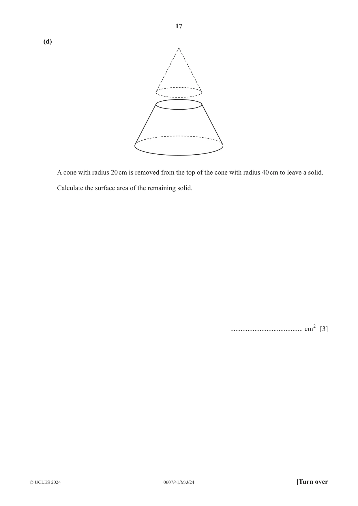 Cambridge IGCSE Mathematics - International 0607 2024 May/June Paper 4 · Variant 1 question paper, page 17 of 20