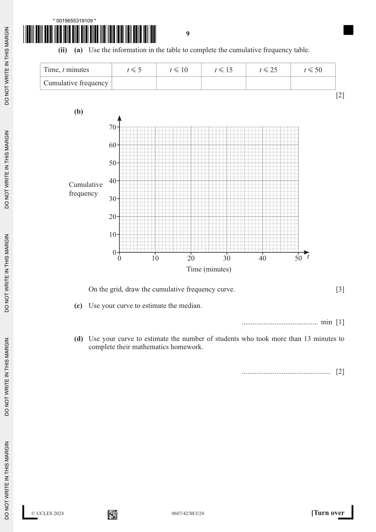Cambridge IGCSE Mathematics - International 0607 2024 May/June Paper 4 · Variant 2 question paper, page 9 of 20