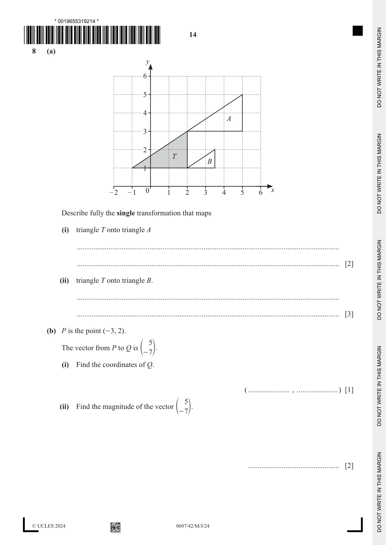 Cambridge IGCSE Mathematics - International 0607 2024 May/June Paper 4 · Variant 2 question paper, page 14 of 20