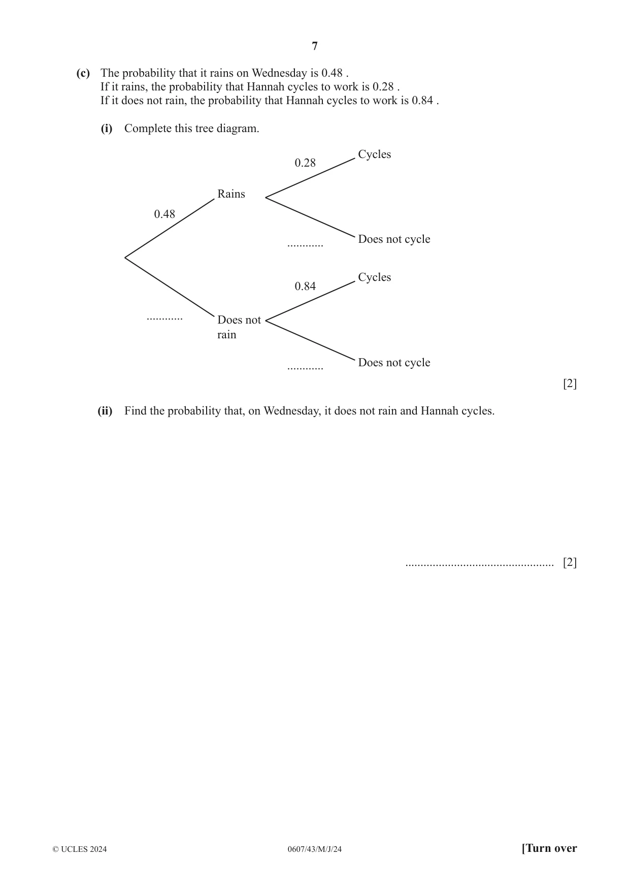 Cambridge IGCSE Mathematics - International 0607 2024 May/June Paper 4 · Variant 3 question paper, page 7 of 20