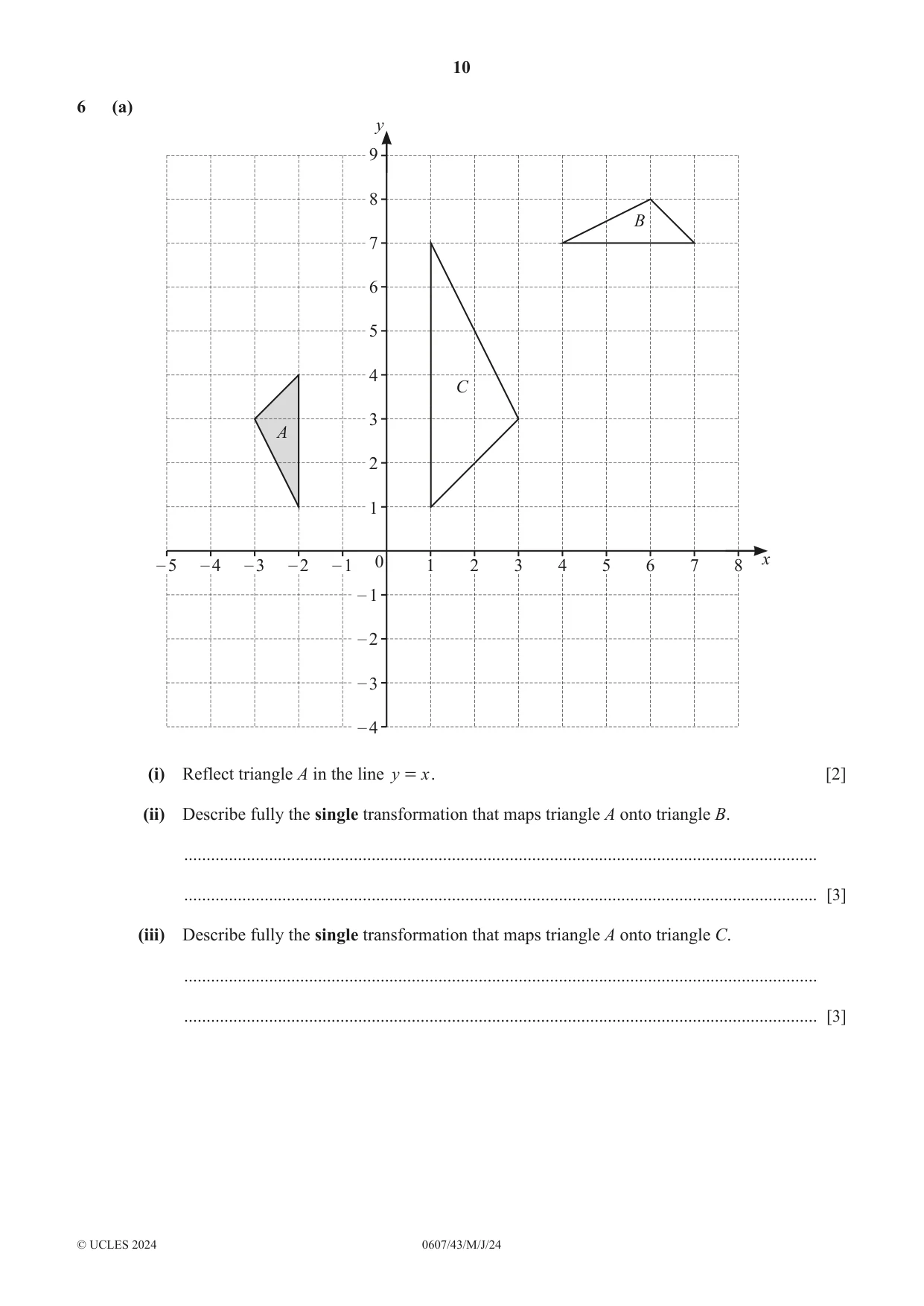 Cambridge IGCSE Mathematics - International 0607 2024 May/June Paper 4 · Variant 3 question paper, page 10 of 20