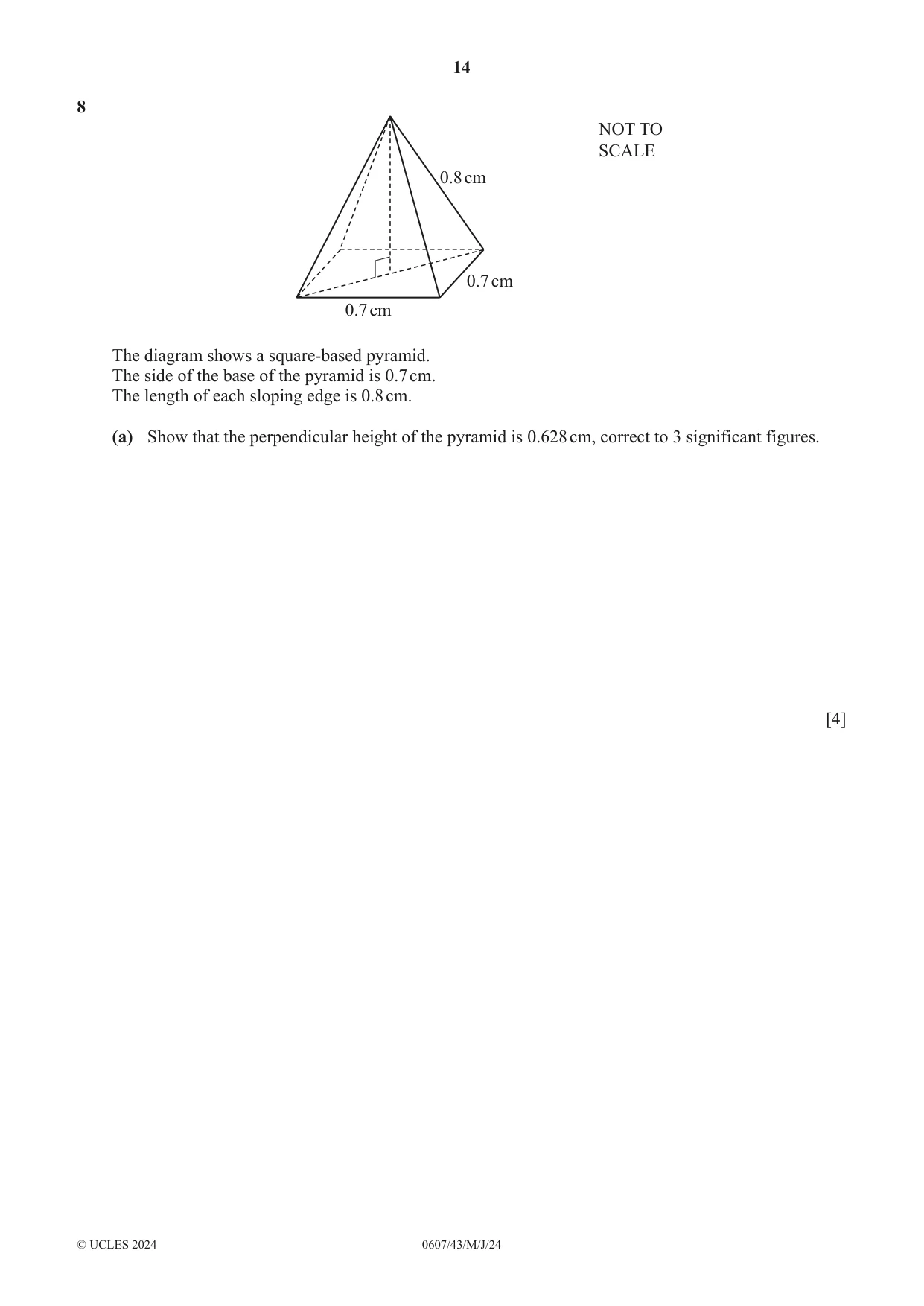 Cambridge IGCSE Mathematics - International 0607 2024 May/June Paper 4 · Variant 3 question paper, page 14 of 20