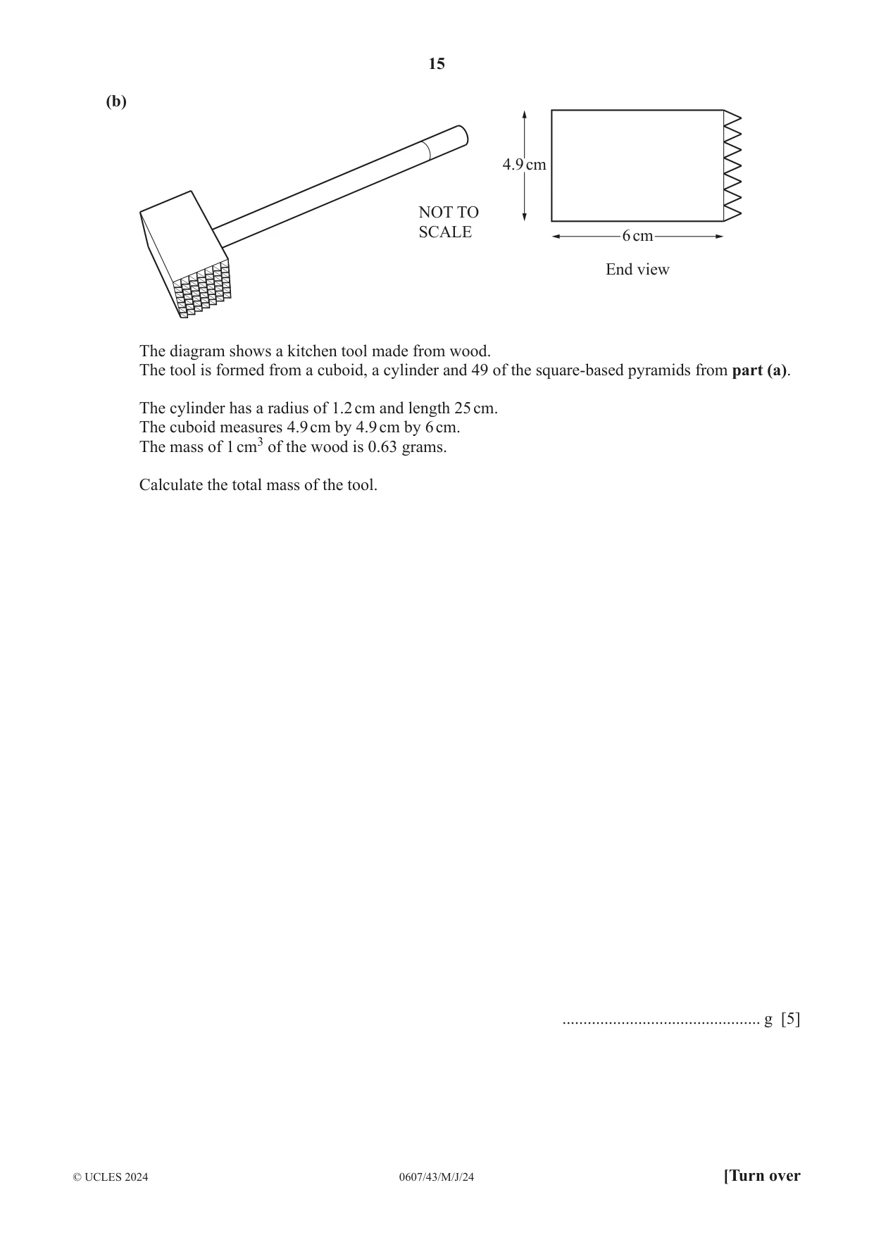 Cambridge IGCSE Mathematics - International 0607 2024 May/June Paper 4 · Variant 3 question paper, page 15 of 20