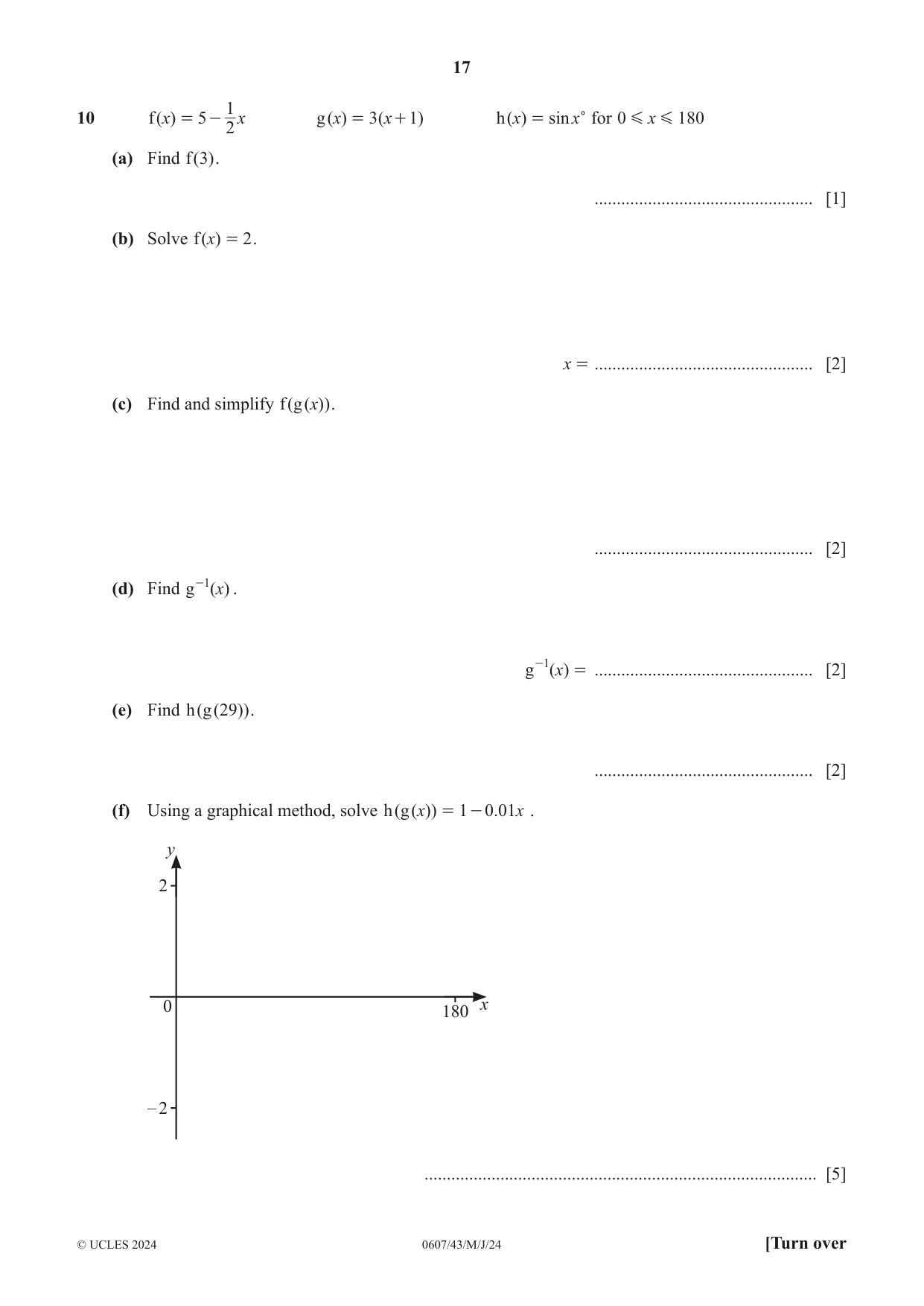 Cambridge IGCSE Mathematics - International 0607 2024 May/June Paper 4 · Variant 3 question paper, page 17 of 20