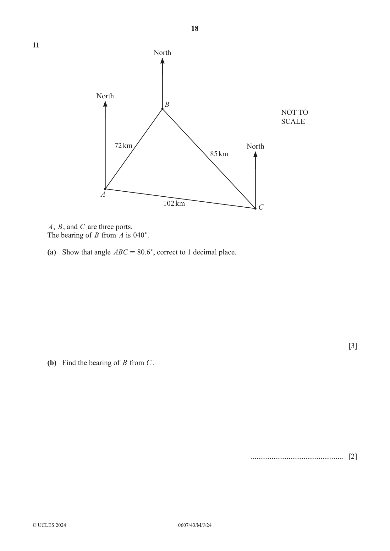 Cambridge IGCSE Mathematics - International 0607 2024 May/June Paper 4 · Variant 3 question paper, page 18 of 20
