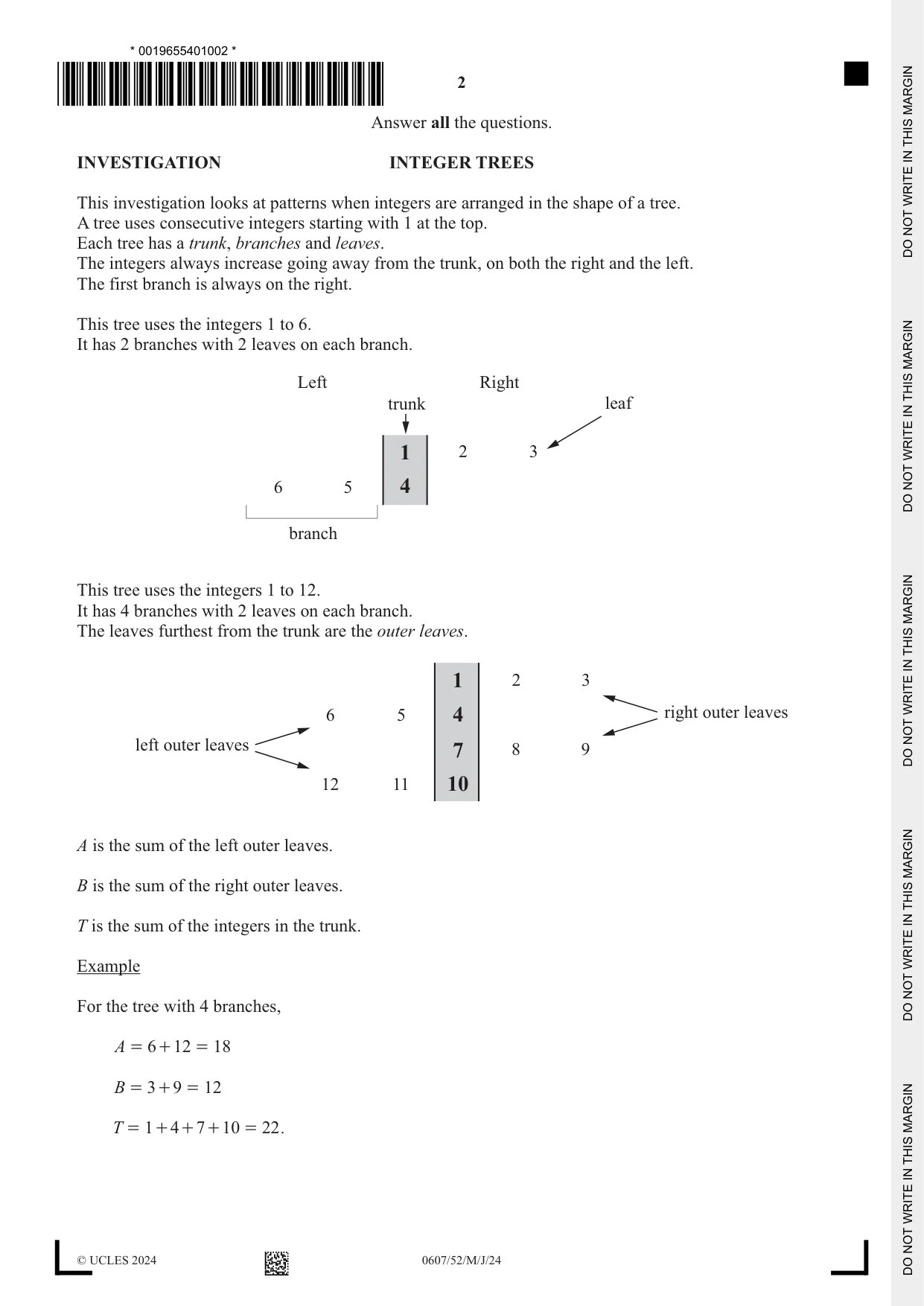 Cambridge IGCSE Mathematics - International 0607 2024 May/June Paper 5 · Variant 2 question paper, page 2 of 8