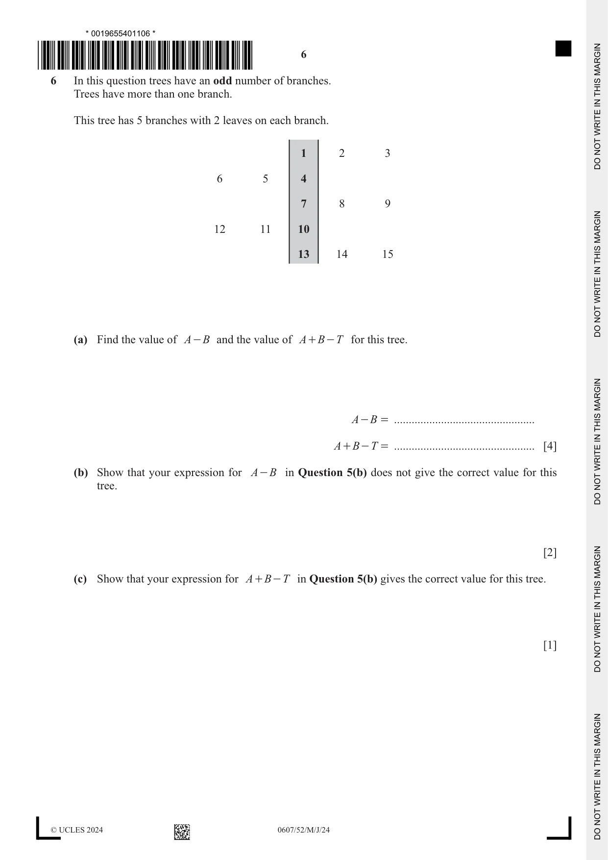 Cambridge IGCSE Mathematics - International 0607 2024 May/June Paper 5 · Variant 2 question paper, page 6 of 8