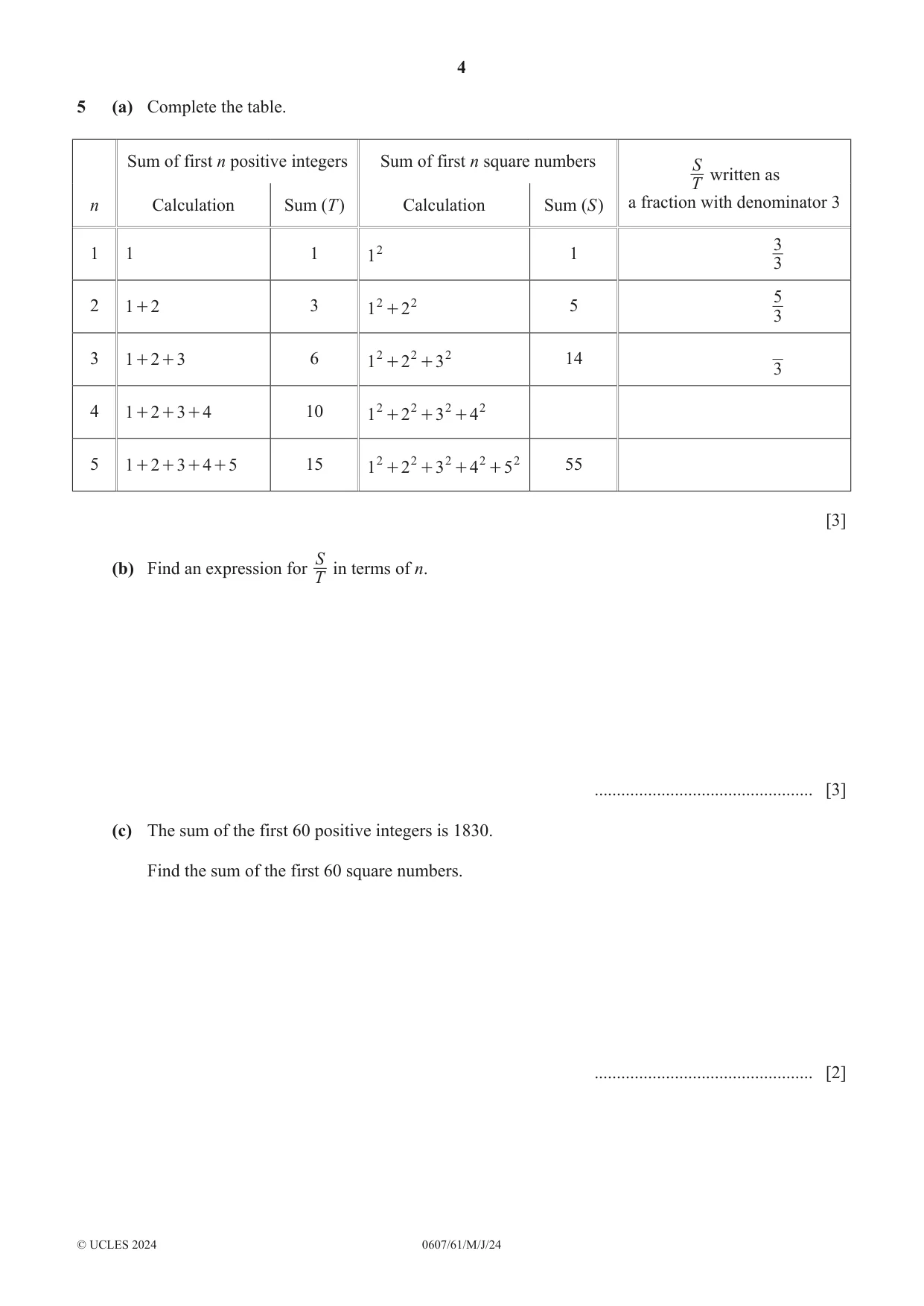 Cambridge IGCSE Mathematics - International 0607 2024 May/June Paper 6 · Variant 1 question paper, page 4 of 16