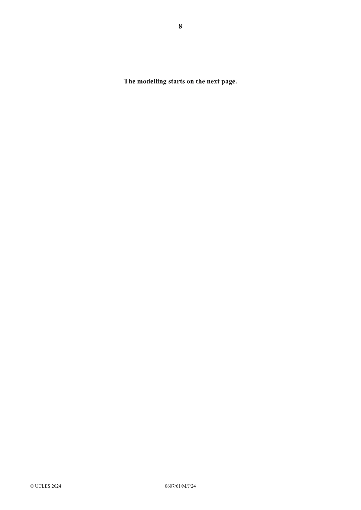 Cambridge IGCSE Mathematics - International 0607 2024 May/June Paper 6 · Variant 1 question paper, page 8 of 16