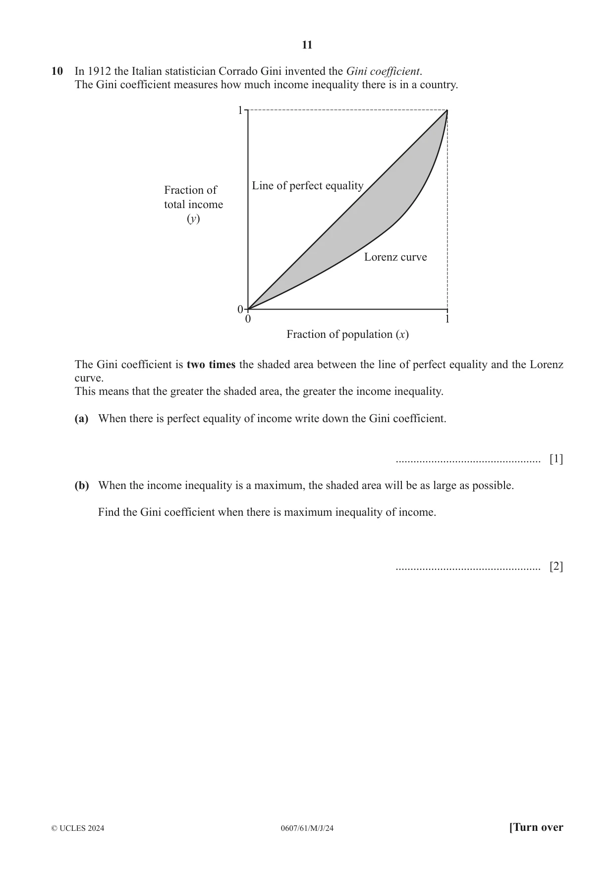 Cambridge IGCSE Mathematics - International 0607 2024 May/June Paper 6 · Variant 1 question paper, page 11 of 16