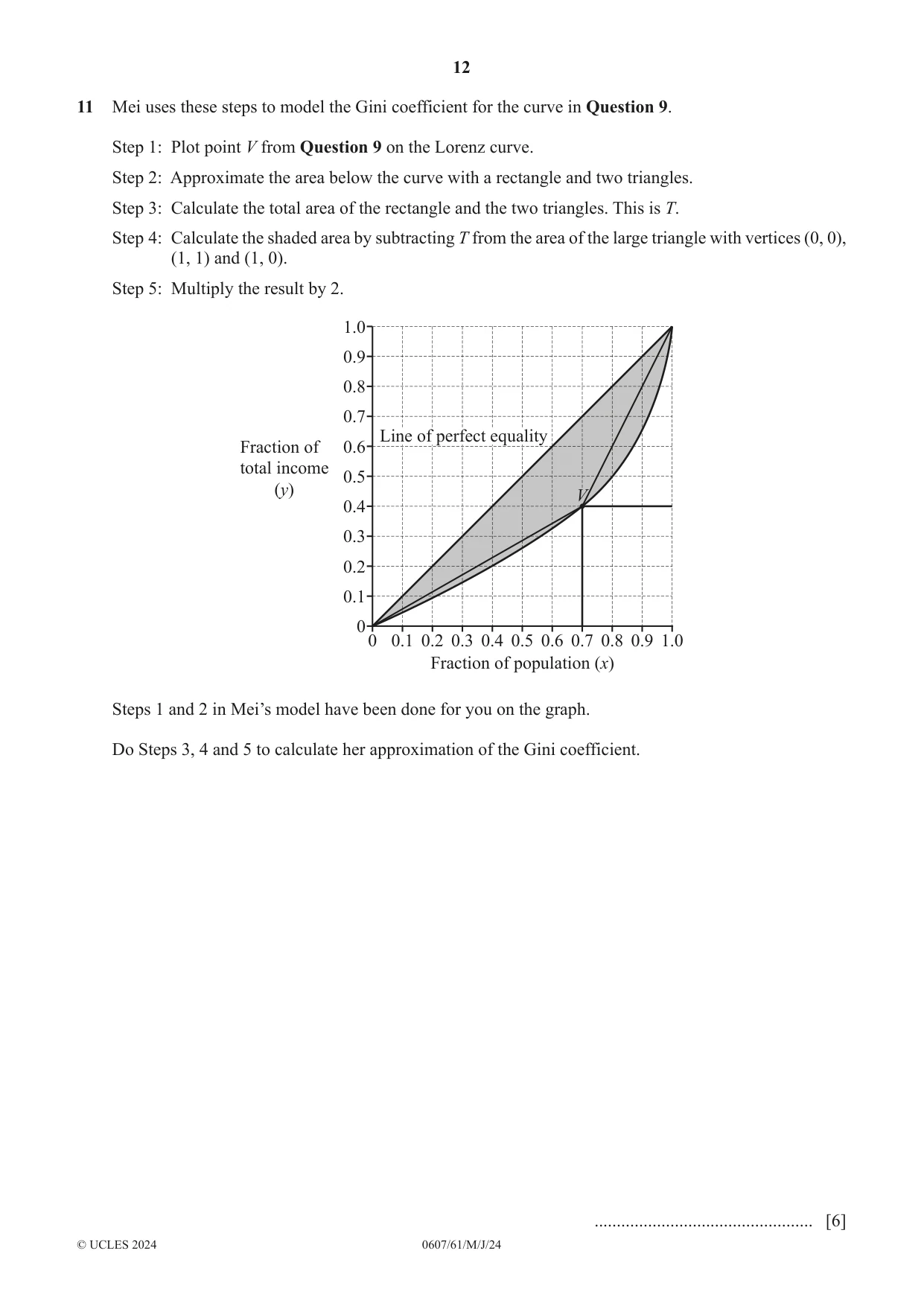 Cambridge IGCSE Mathematics - International 0607 2024 May/June Paper 6 · Variant 1 question paper, page 12 of 16