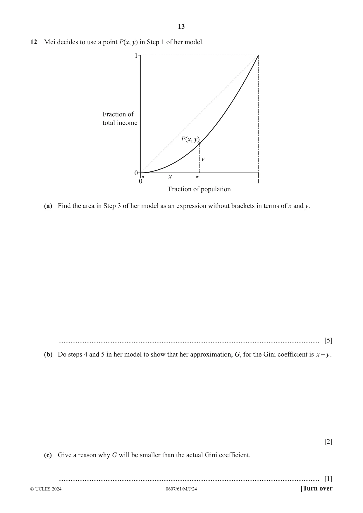 Cambridge IGCSE Mathematics - International 0607 2024 May/June Paper 6 · Variant 1 question paper, page 13 of 16