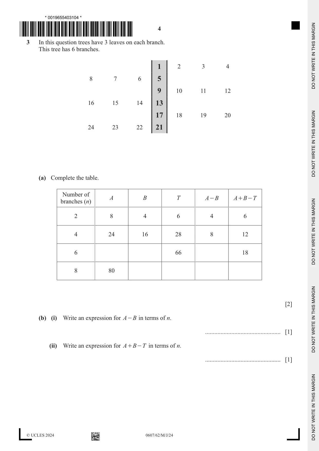 Cambridge IGCSE Mathematics - International 0607 2024 May/June Paper 6 · Variant 2 question paper, page 4 of 16