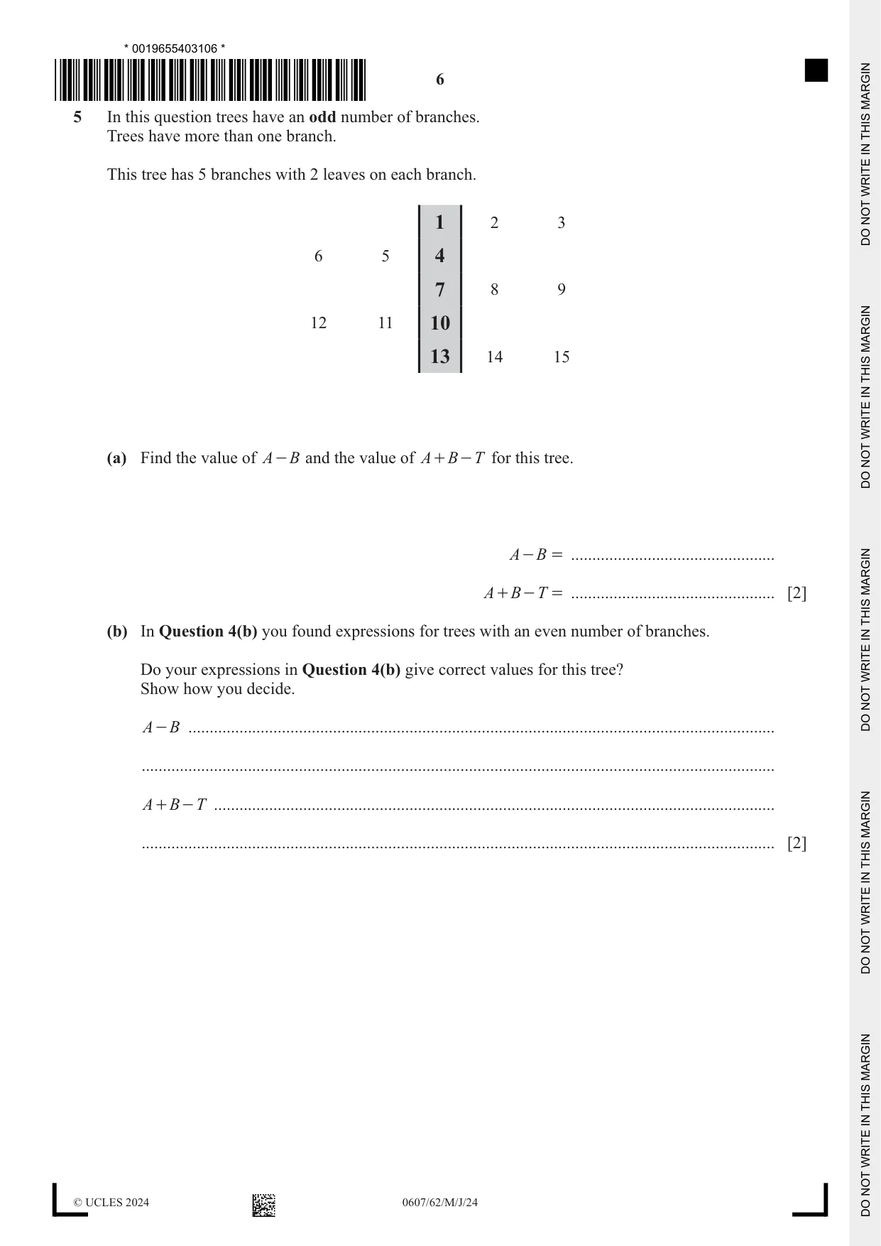 Cambridge IGCSE Mathematics - International 0607 2024 May/June Paper 6 · Variant 2 question paper, page 6 of 16