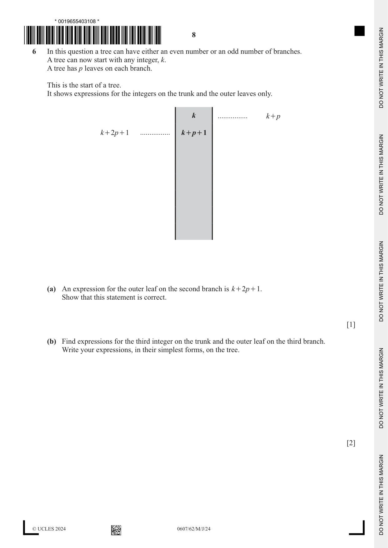 Cambridge IGCSE Mathematics - International 0607 2024 May/June Paper 6 · Variant 2 question paper, page 8 of 16