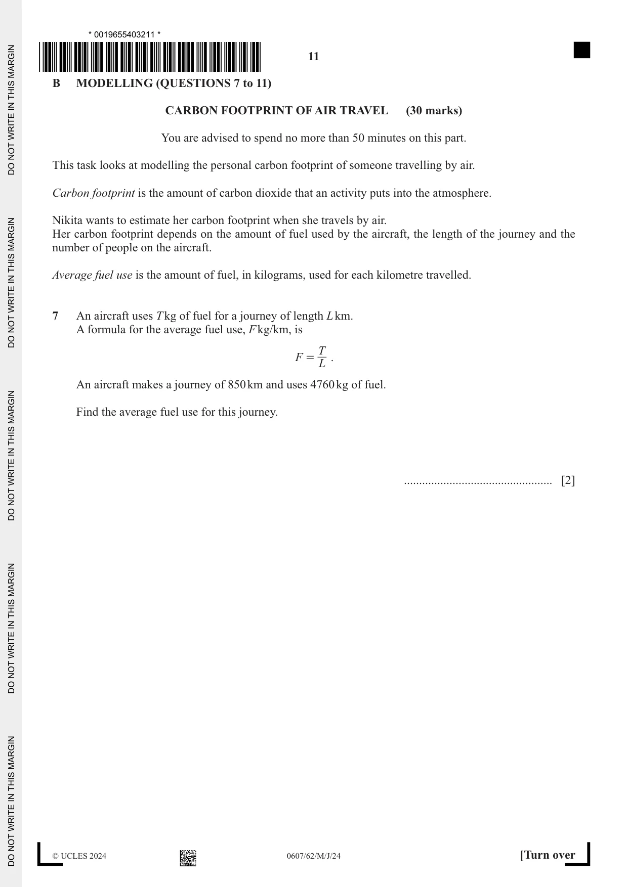 Cambridge IGCSE Mathematics - International 0607 2024 May/June Paper 6 · Variant 2 question paper, page 11 of 16
