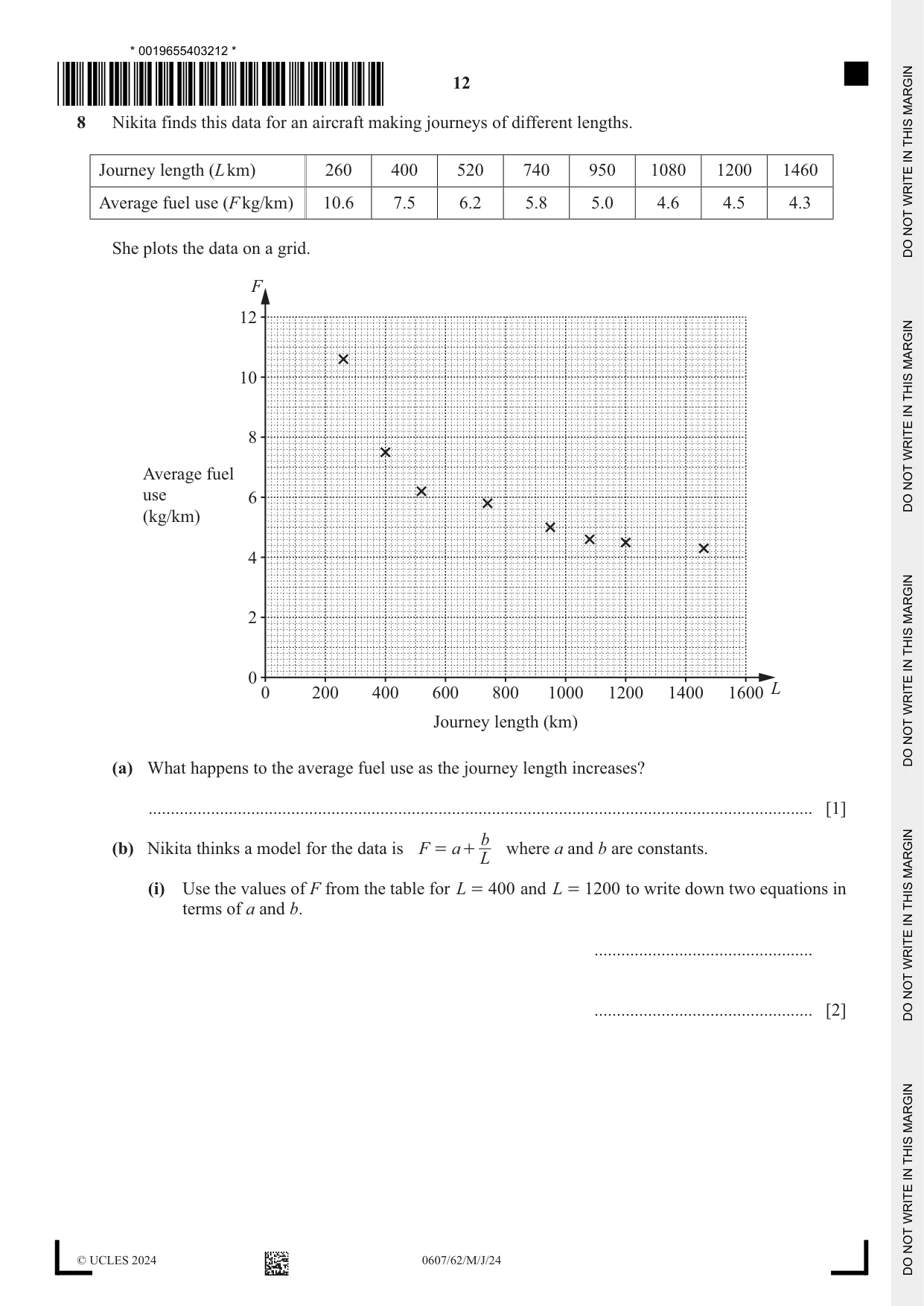 Cambridge IGCSE Mathematics - International 0607 2024 May/June Paper 6 · Variant 2 question paper, page 12 of 16