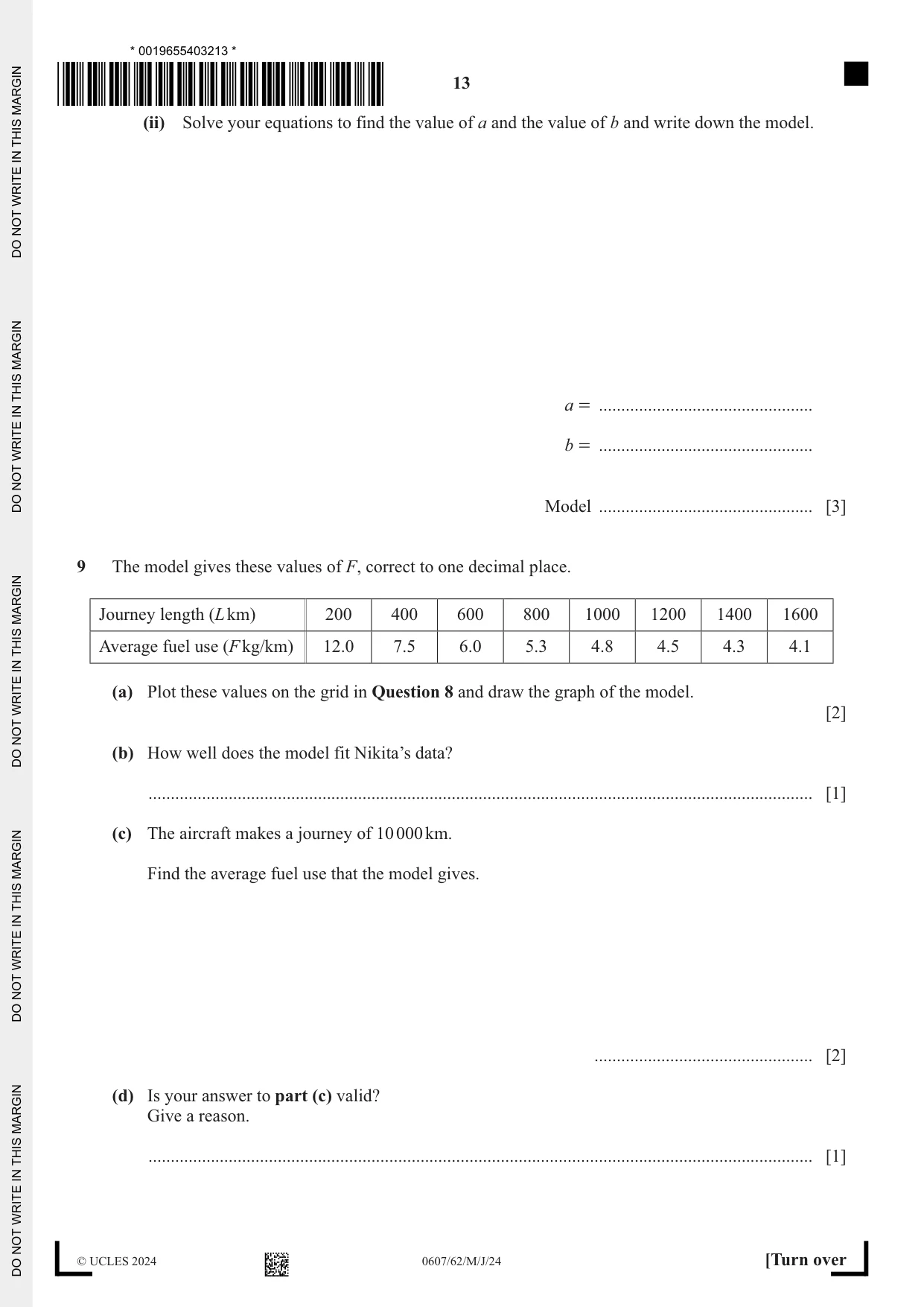 Cambridge IGCSE Mathematics - International 0607 2024 May/June Paper 6 · Variant 2 question paper, page 13 of 16