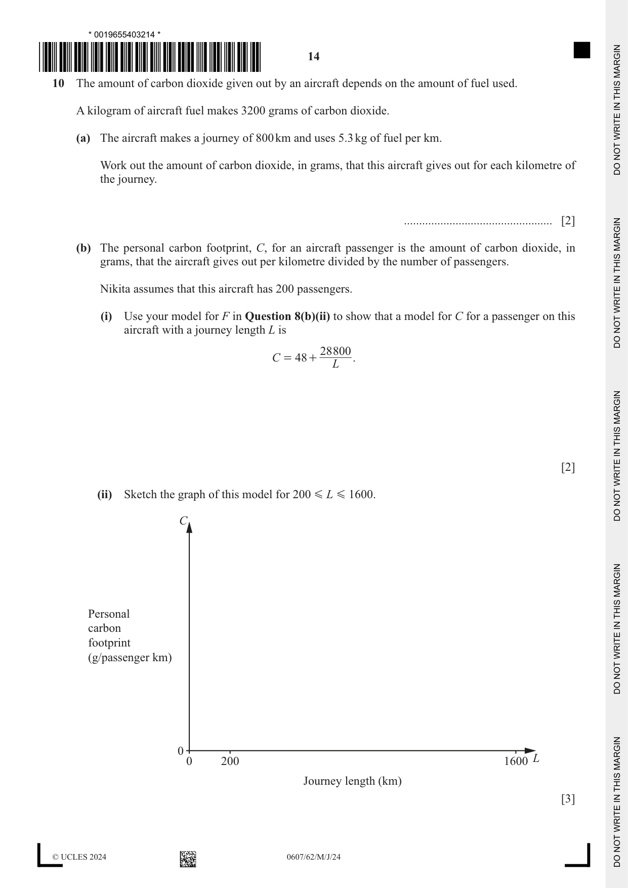 Cambridge IGCSE Mathematics - International 0607 2024 May/June Paper 6 · Variant 2 question paper, page 14 of 16