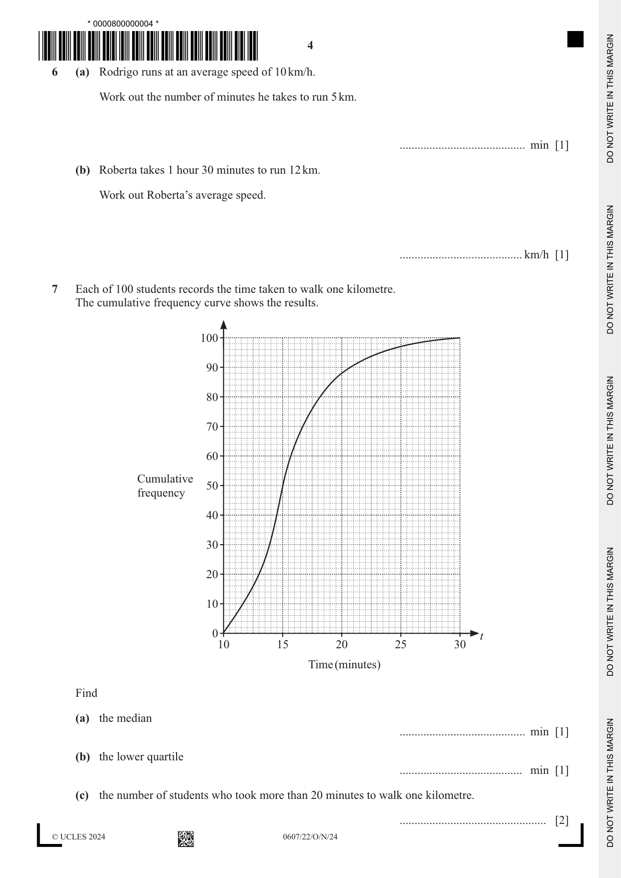 Cambridge IGCSE Mathematics - International 0607 2024 Oct/Nov Paper 2 · Variant 2 question paper, page 4 of 8