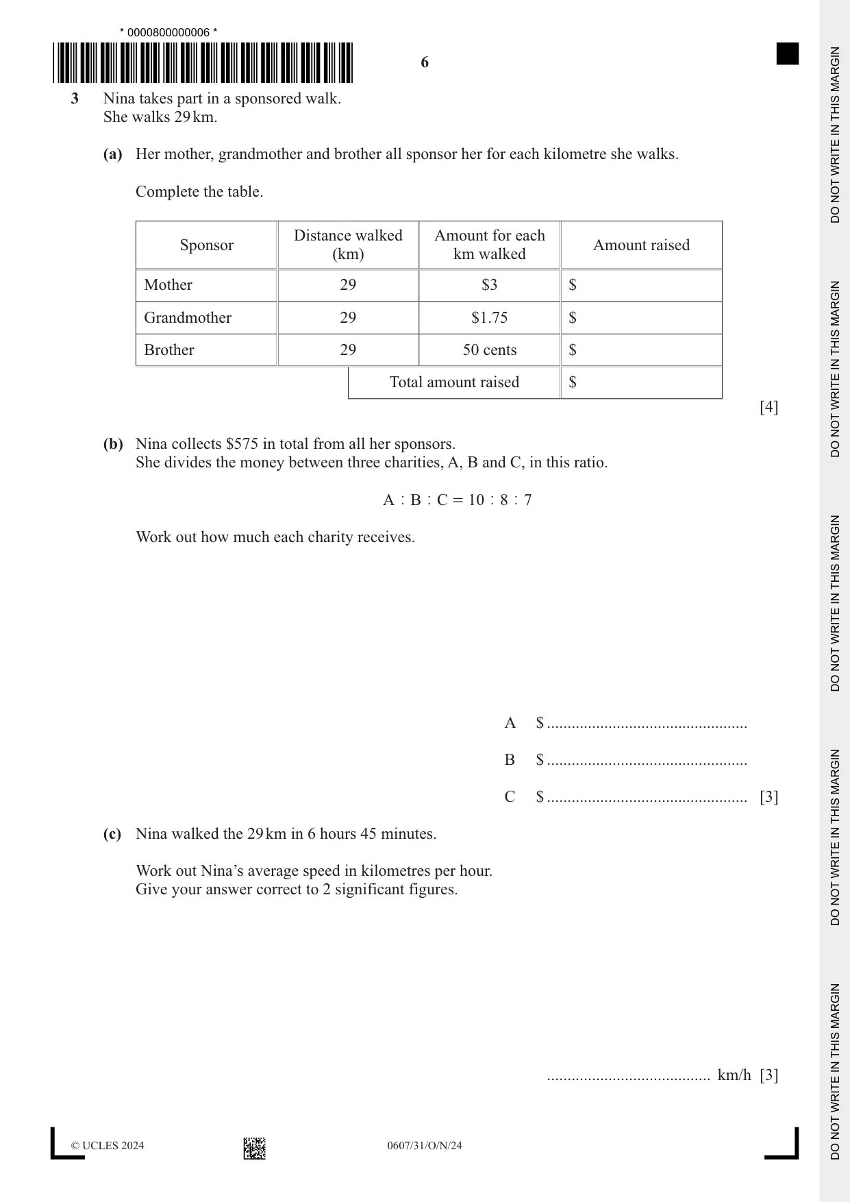 Cambridge IGCSE Mathematics - International 0607 2024 Oct/Nov Paper 3 · Variant 1 question paper, page 6 of 16