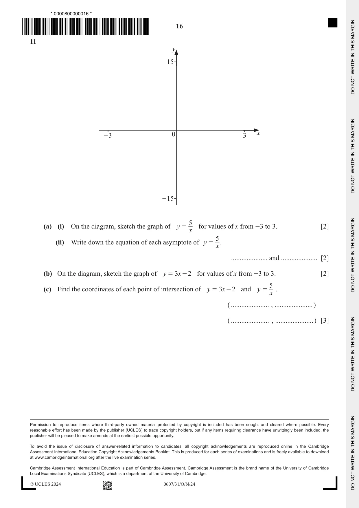 Cambridge IGCSE Mathematics - International 0607 2024 Oct/Nov Paper 3 · Variant 1 question paper, page 16 of 16