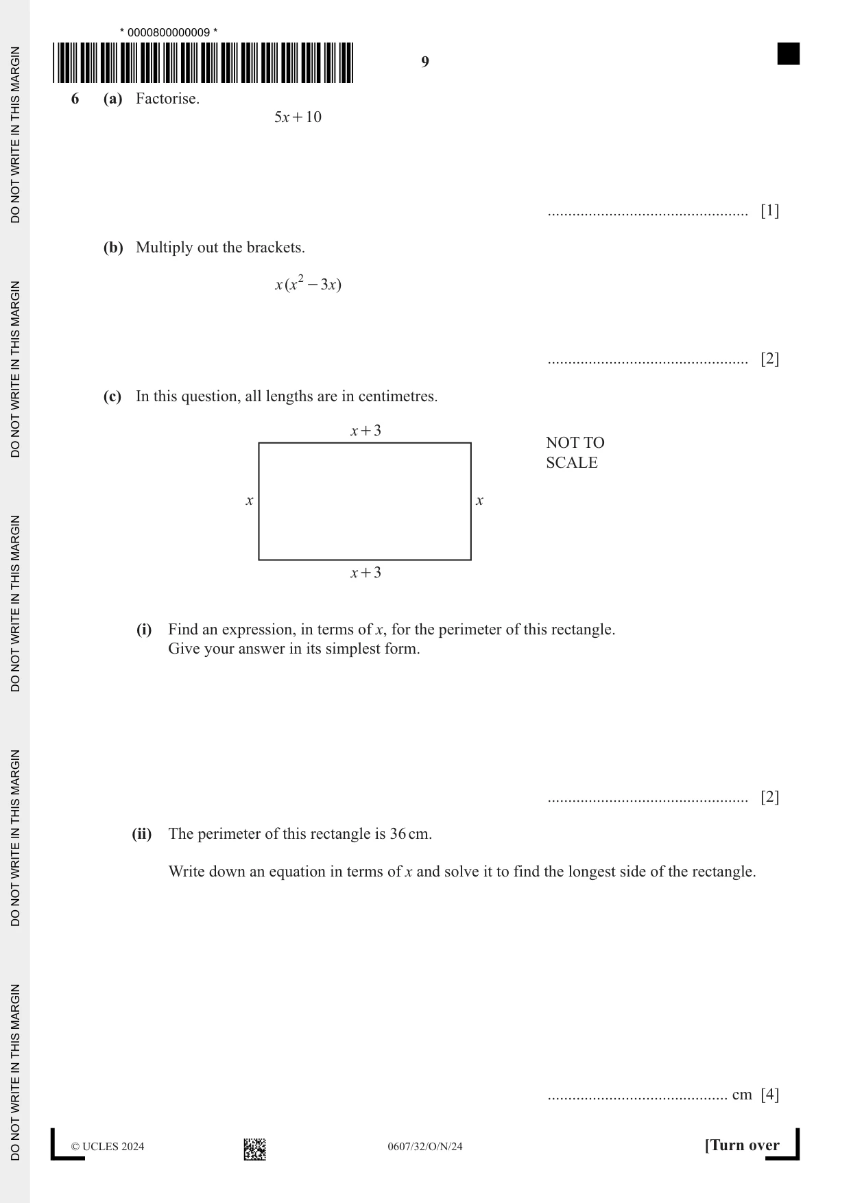 Cambridge IGCSE Mathematics - International 0607 2024 Oct/Nov Paper 3 · Variant 2 question paper, page 9 of 16