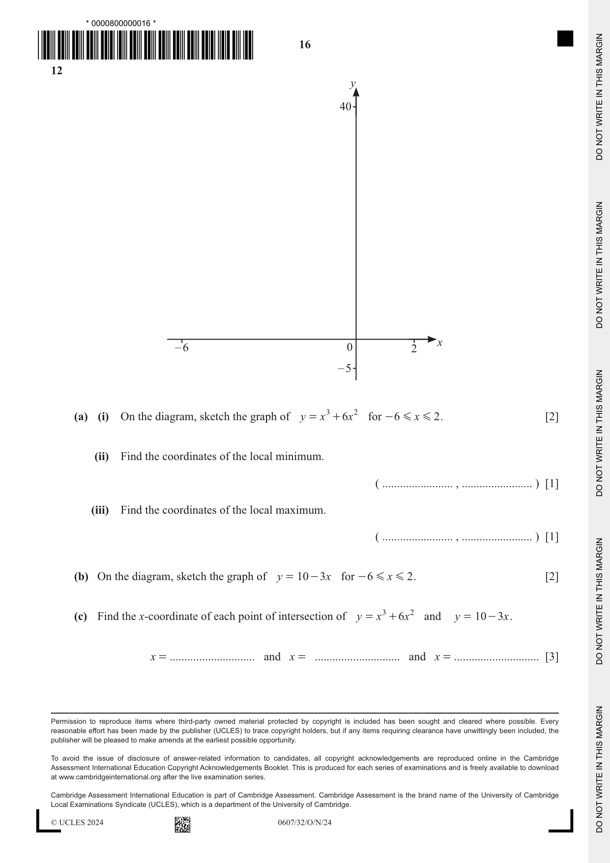 Cambridge IGCSE Mathematics - International 0607 2024 Oct/Nov Paper 3 · Variant 2 question paper, page 16 of 16