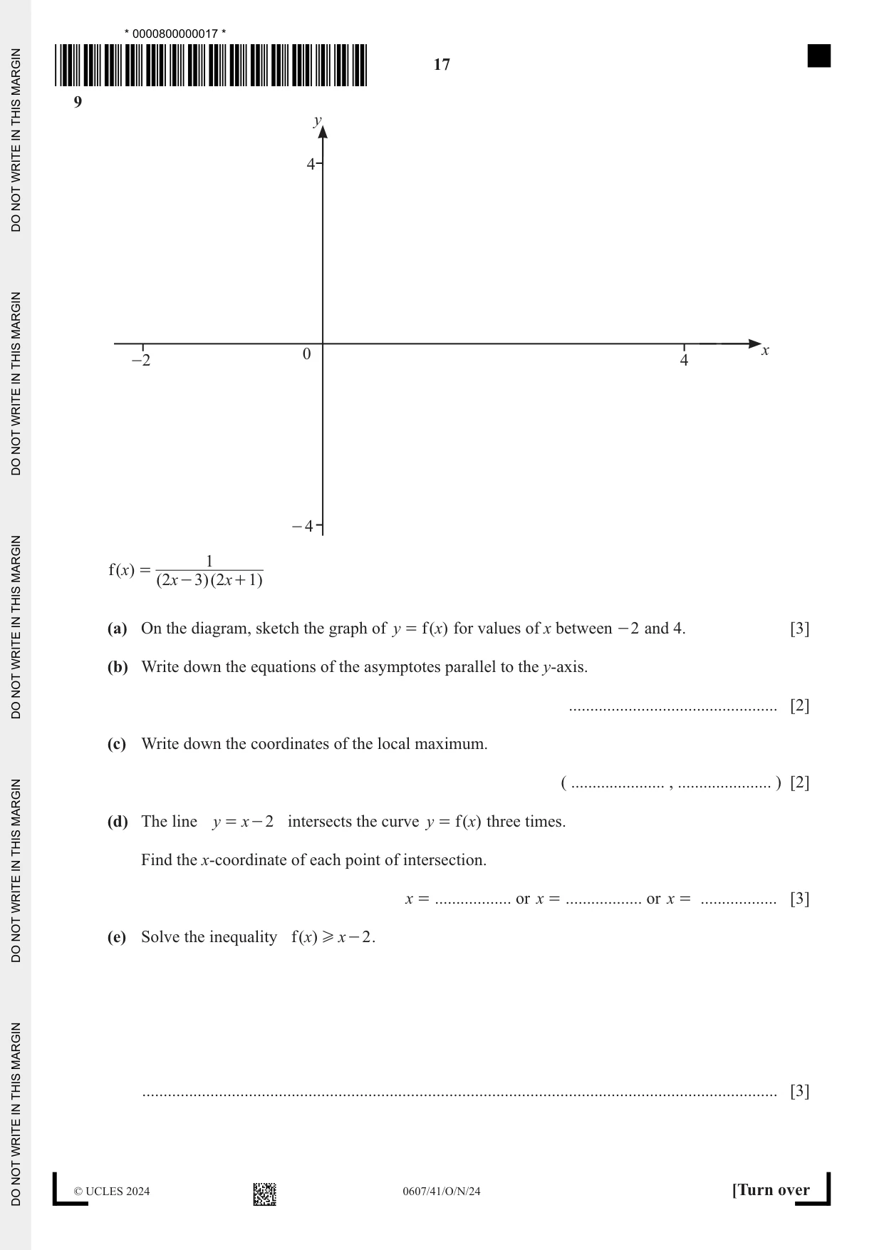 Cambridge IGCSE Mathematics - International 0607 2024 Oct/Nov Paper 4 · Variant 1 question paper, page 17 of 20