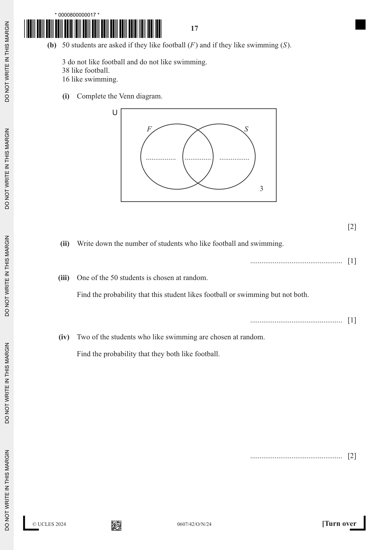 Cambridge IGCSE Mathematics - International 0607 2024 Oct/Nov Paper 4 · Variant 2 question paper, page 17 of 20