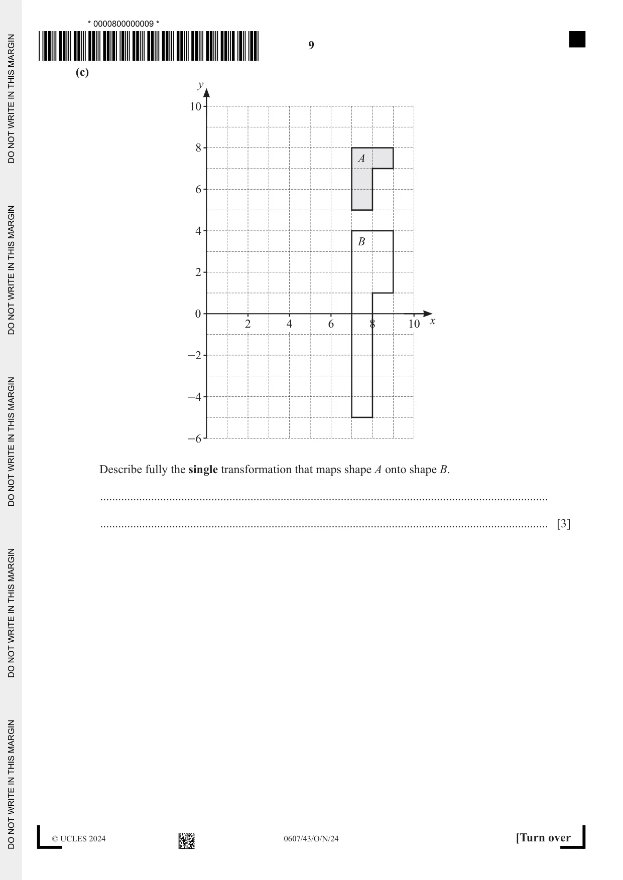 Cambridge IGCSE Mathematics - International 0607 2024 Oct/Nov Paper 4 · Variant 3 question paper, page 9 of 20