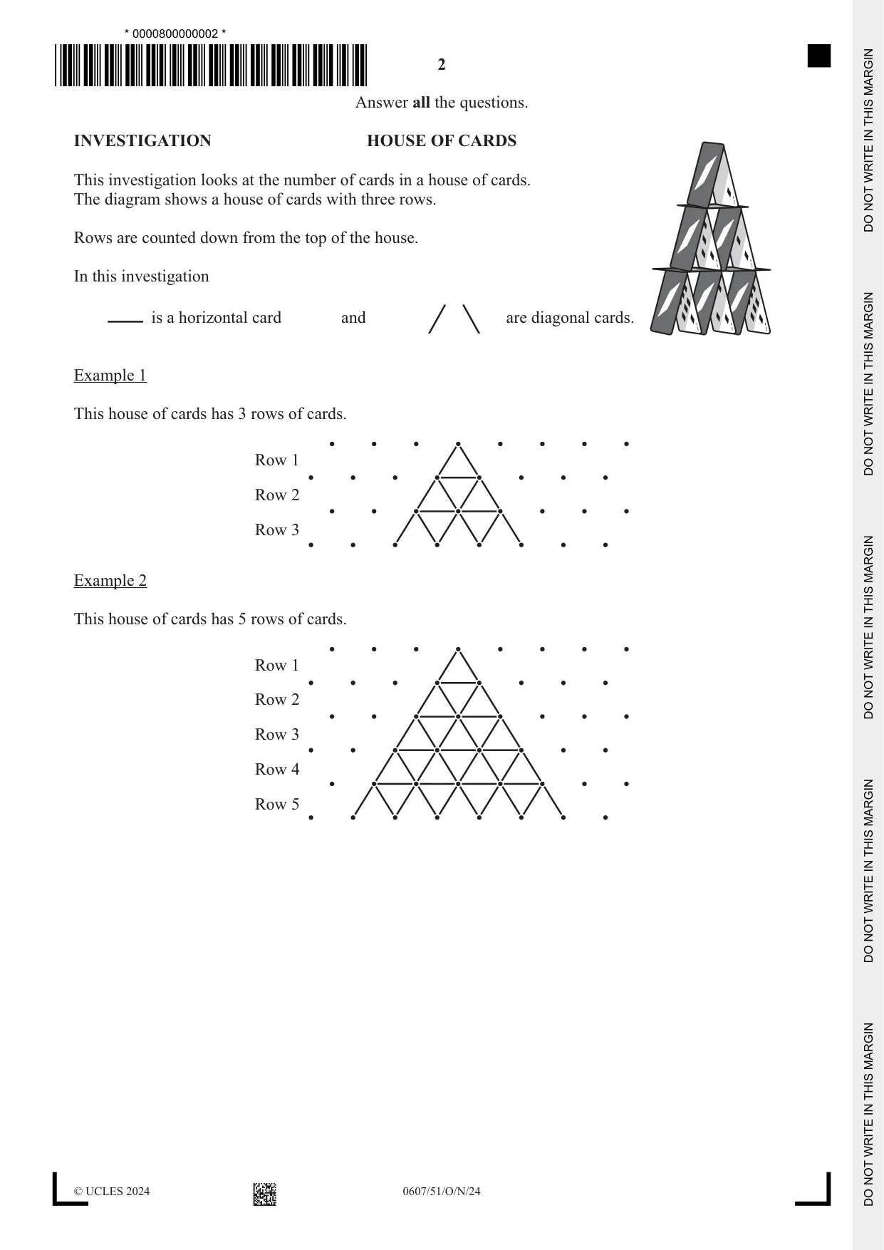 Cambridge IGCSE Mathematics - International 0607 2024 Oct/Nov Paper 5 · Variant 1 question paper, page 2 of 8