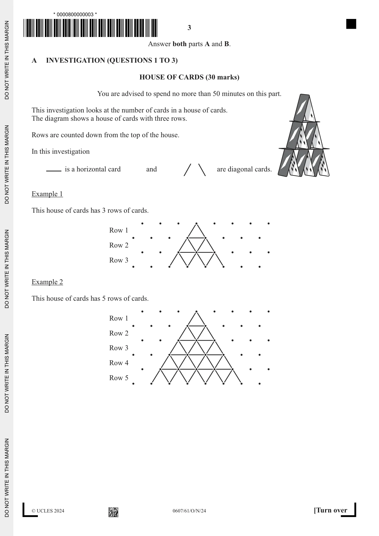 Cambridge IGCSE Mathematics - International 0607 2024 Oct/Nov Paper 6 · Variant 1 question paper, page 3 of 16